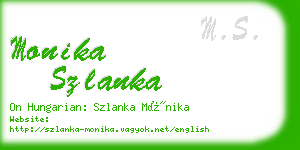 monika szlanka business card